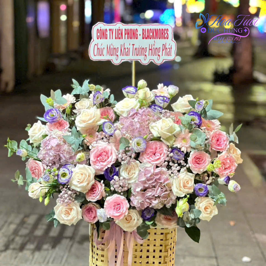 Giỏ Hoa Hồng Tặng Khai Trương